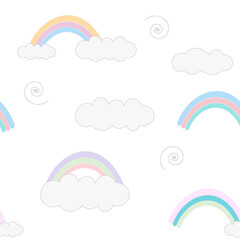Seamless pattern with pastel cloud.Vector illustration.