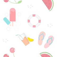 Pastel summer seamless pattern.Vector illustration