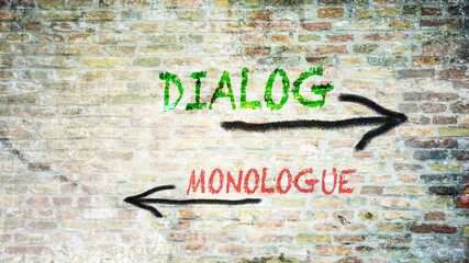 Street Sign to Dialog versus Monologue