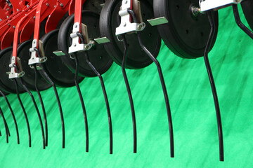 Precision inline seeder. A row seeder. Seed drill.  Fragment.