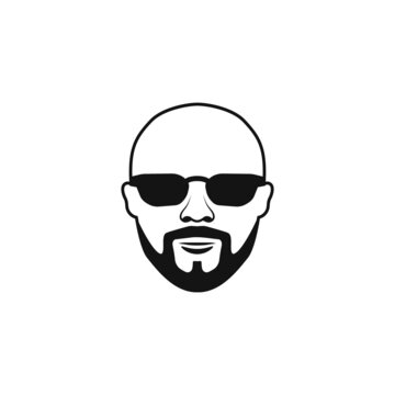 Bald man with a beard icon vector illustration