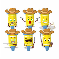 Cool cowboy fireworks shells cartoon character with a cute hat