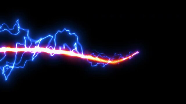 abstract light background with lightning over black background