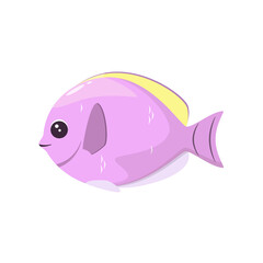 Cute fish in cartoon style on a white background.
