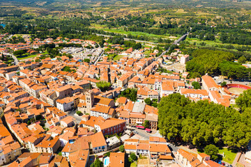 Panoramic view from above on the picturesque city Millas. France