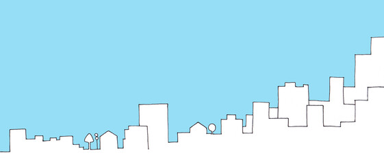 シンプルな街並みの風景イラスト