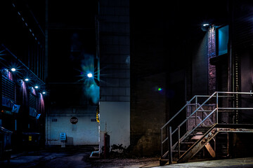 Night alleyway in Cleveland, Ohio