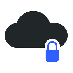 cloud lock icon design vector