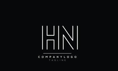 Abstract Letter Initial HN NH Vector Logo Design Template
