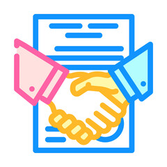 marriage contract and divorce color icon vector. marriage contract and divorce sign. isolated symbol illustration