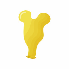 Not inflated air balloon. Uninflated balloon of different shape vector cartoon isolated on white background.