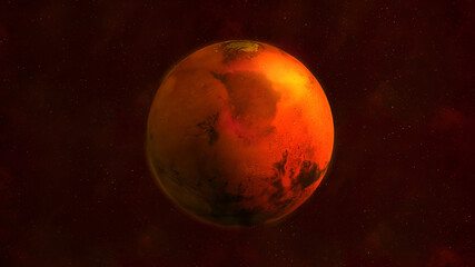 Obraz na płótnie Canvas Planet Mars from space showing Mare Acidalium