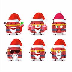 Santa Claus emoticons with red dynamite bomb cartoon character
