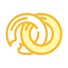 Fototapeta premium broken ring color icon vector. broken ring sign. isolated symbol illustration