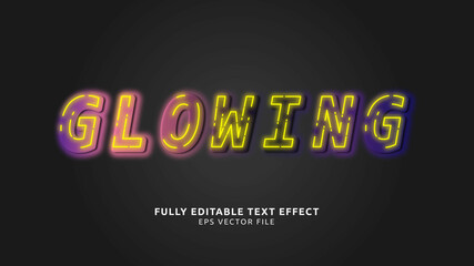 Glowing Neon Editable Text Effect