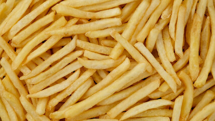 French fries top view. Fry potatoes 