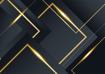 Black and gold background for business presentation design template with luxury elegant premium corporate concept