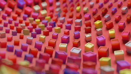 Fototapeta premium Abstract 3D Render Illustration Background design with Colorfull Orange Gamepad Buttons.