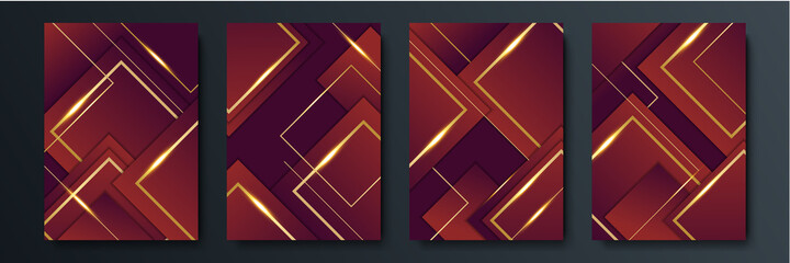 Modern dark red and gold abstract background for business