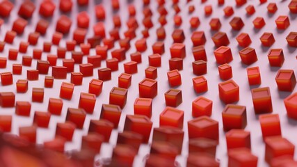 Fototapeta premium Abstract 3D Render Illustration Background design with Colorfull Orange Gamepad Buttons.