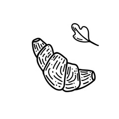 Croissant sketch icon isolated on background. Hand drawn Croissant icon.