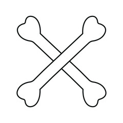 Crossed bones line icon vector