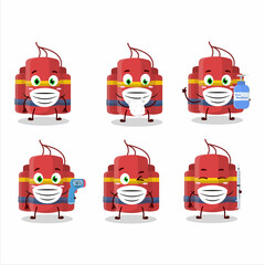A picture of red dynamite bomb cartoon design style keep staying healthy during a pandemic