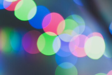 Colorful blurred lights, natural optical bokeh effect. Abstract photo