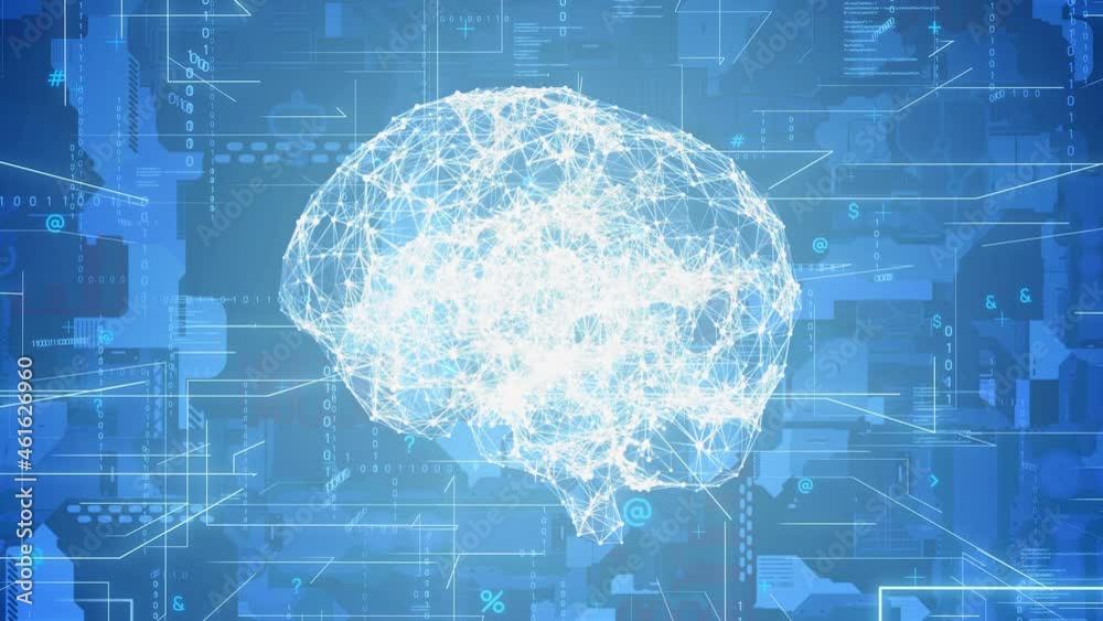 Aufkleber AI (Artificial Intelligence) concept. Deep learning. Electronic circuit.