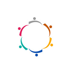 People Together Team, Teamwork, People Connected Sign, Symbol, Logo isolated on White