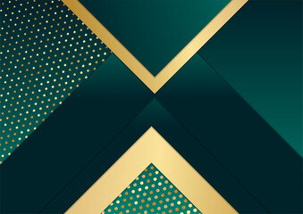 Luxury dark green and gold abstract background