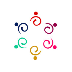 PEOPLE TOGETHER SIGN, SYMBOL, LOGO ISOLATED ON WHITE