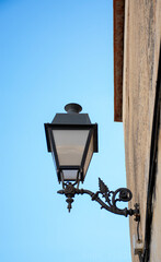 Lamp on the street in the morning