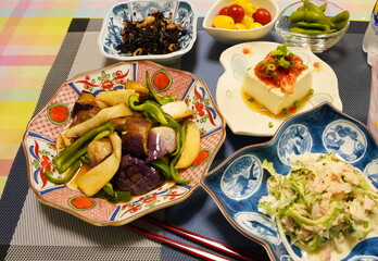 日本の家庭料理　手料理　煮物や焼き魚など白米やお酒に合うおかず