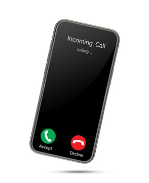 Incoming call phone screen interface. slide to answer, accept button, decline button.