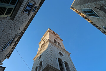 Architecture and landmarks in Sibenik city in Croatia