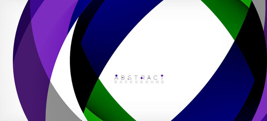 Obraz premium Color circle shapes, minimal geometric background. Trendy dynamic composition. Vector Illustration For Wallpaper, Banner, Background, Landing Page