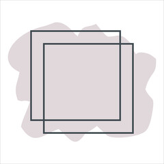 gray vector background with double square frame 