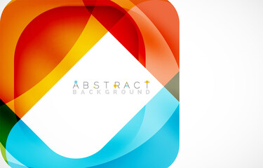 Minimal background. Abstract square shape with round corners created with wavy forms. Vector Illustration For Wallpaper, Banner, Background, Landing Page