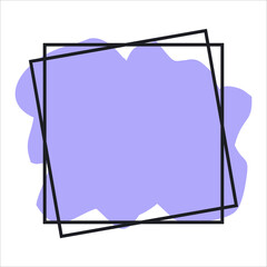 blue vector background with double square frame 