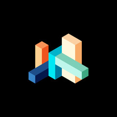 Abstract background. 3d cubes, cubic elements and blocks. Techno or business concept for wallpaper, banner, background, landing page