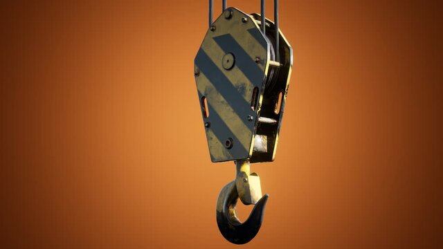 old lifting metal crane hook