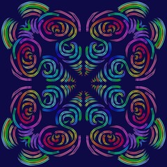 Simulate hand satin stitch embroidery, stitch position,direction,pattern abstract background