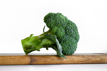 broccoli cabbage close-up on white background