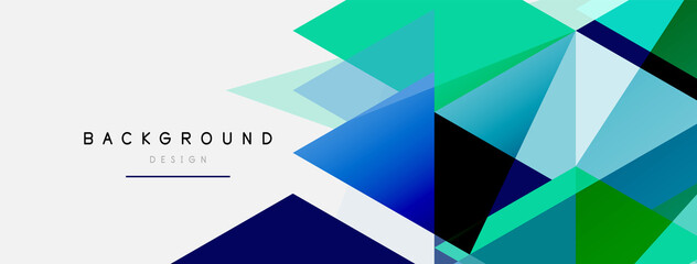 Fototapeta premium Color triangles composition, geometric abstract background. Techno or business concept, pattern for wallpaper, banner, background, landing page