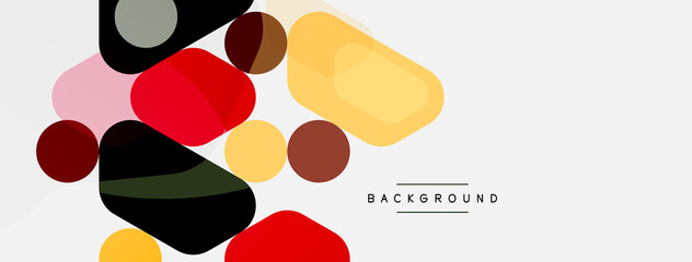 Abstract round geometric shapes and circles background. Trendy techno business template for wallpaper, banner, background or landing