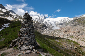 Pile of stones n the Austrian alps near Grossvenediger