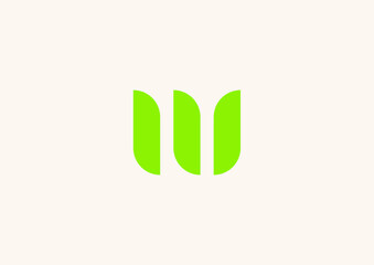 letter M form with leaf icon logo vector. Logo Icon Symbol Vector Design Template.