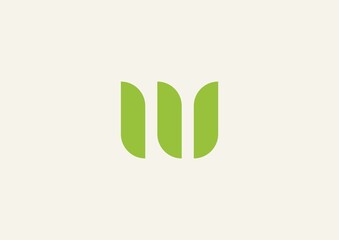 letter M form with leaf icon logo vector.Logo Icon Symbol Vecto Design Template.