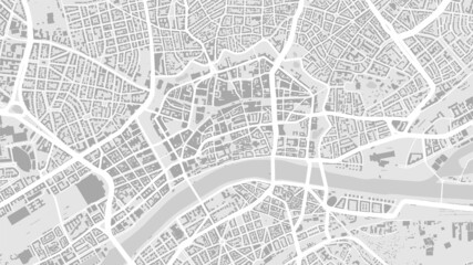 White and light grey Frankfurt am Main City area vector background map, streets and water cartography illustration. - obrazy, fototapety, plakaty